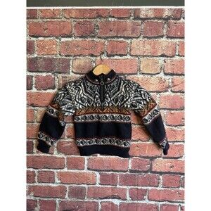 Christiana Authentic Fair Isle Nordic Wool sweater metal pullover Youth 4/6